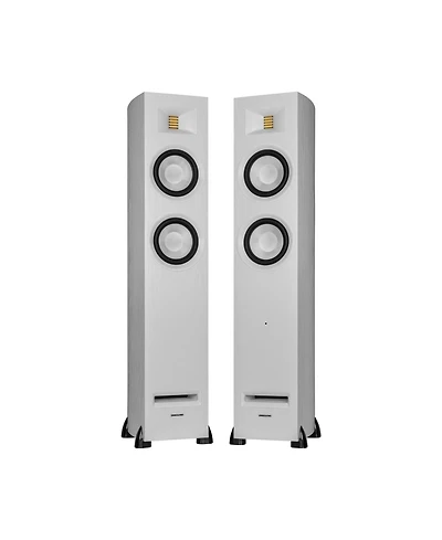 Fluance Ri91 Reference Stereo Powered Floorstanding Tower Speakers with High Performance Amt Tweeters, 2x6.5" Drivers, 150W Amplifier for Turntable, T