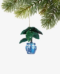 Holiday Lane Eclectic Charm Glass Potted House Plant Ornament, Macy's Exclusive