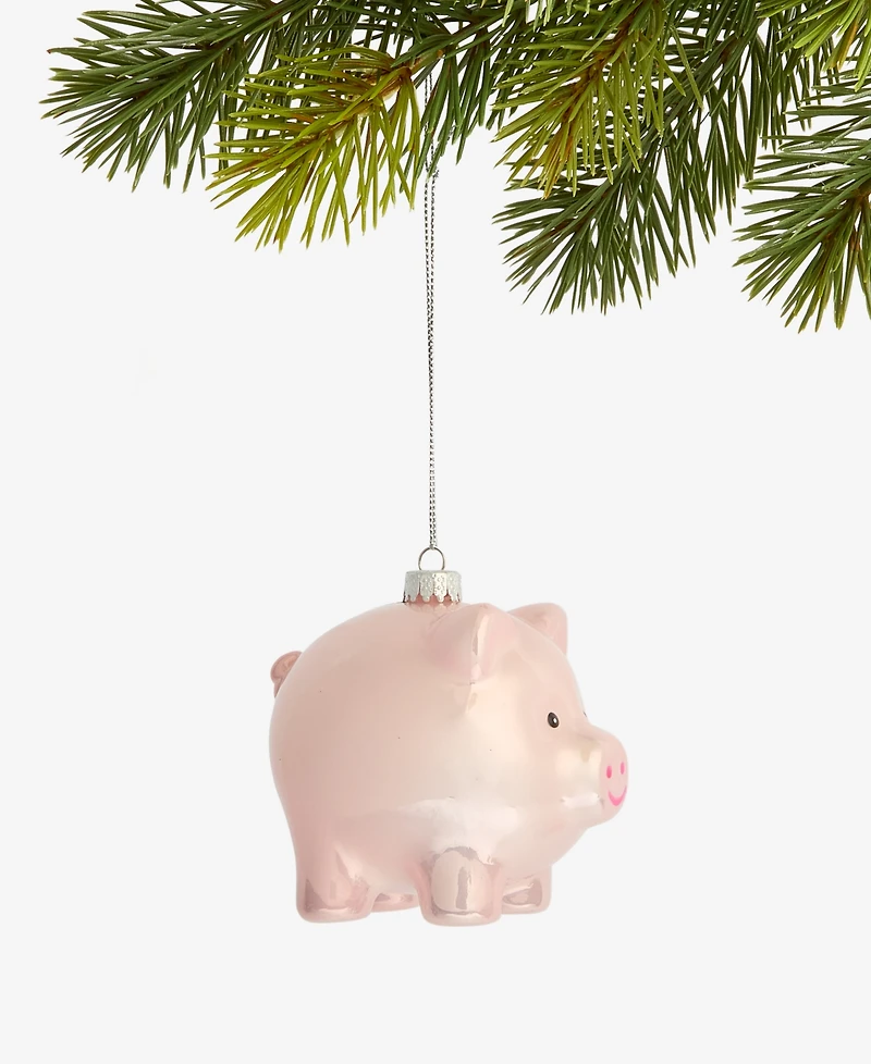 Holiday Lane Eclectic Charm Glass Piggy Bank Ornament, Macy's Exclusive
