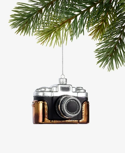 Holiday Lane Eclectic Charm Glass Camera Ornament. Macy's Exclusive