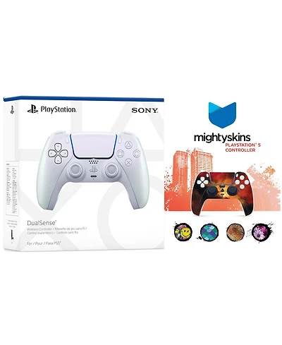 Sony PlayStation 5 DualSense Wireless Controller with MightySkins Custom Decal Skin Voucher - Chroma Pearl