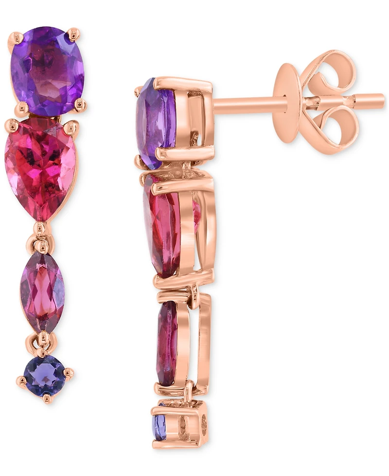 Effy Multi-Gemstone Mixed-Cut Drop Earrings (1-3/4 ct. t.w.) in 14k Rose Gold
