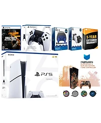 Sony Playstation 5 Slim Disc with Call of Duty: Black Ops 6, Extra Edge Controller, Gamer Starter Pack, Charge Dock and MightySkins Voucher + 1 Year C