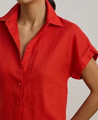 Lauren Ralph Dolman-Sleeve 100% Linen Shirt