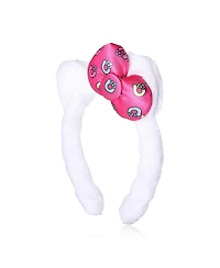 Sally Rose Hello Kitty Plush Headband for Official License, Plush White Head Band with Kitty Ears and Pink Bow