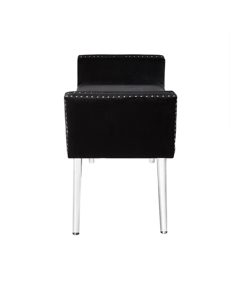 Upholstered Velvet Bench – Chic Accent Bench with Soft Cushion for Bedroom, Entryway, or Living Room