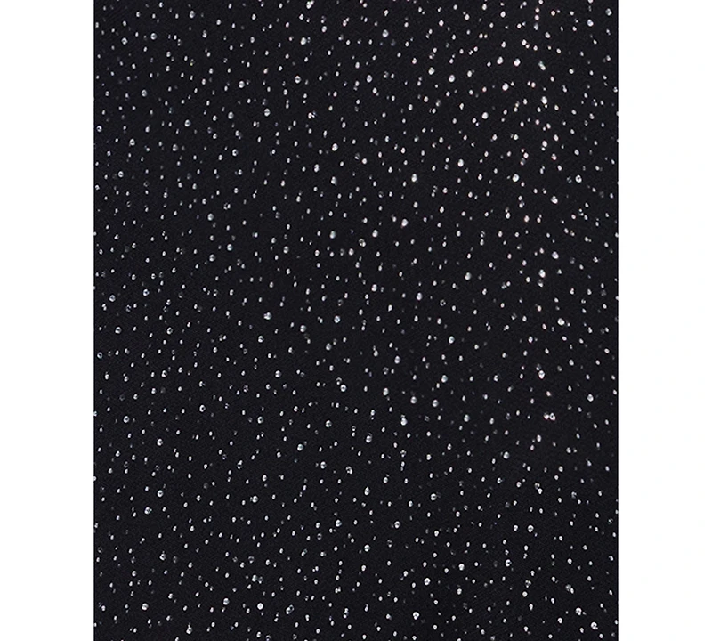 Betsy & Adam Women's Mock-Neck Dot-Mesh Sleeveless Gown