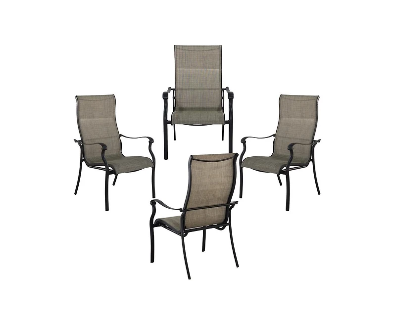 Casainc Pvc-Coated Polyester Fabric Cast Aluminum Frame Dining Chair (Set of 4)