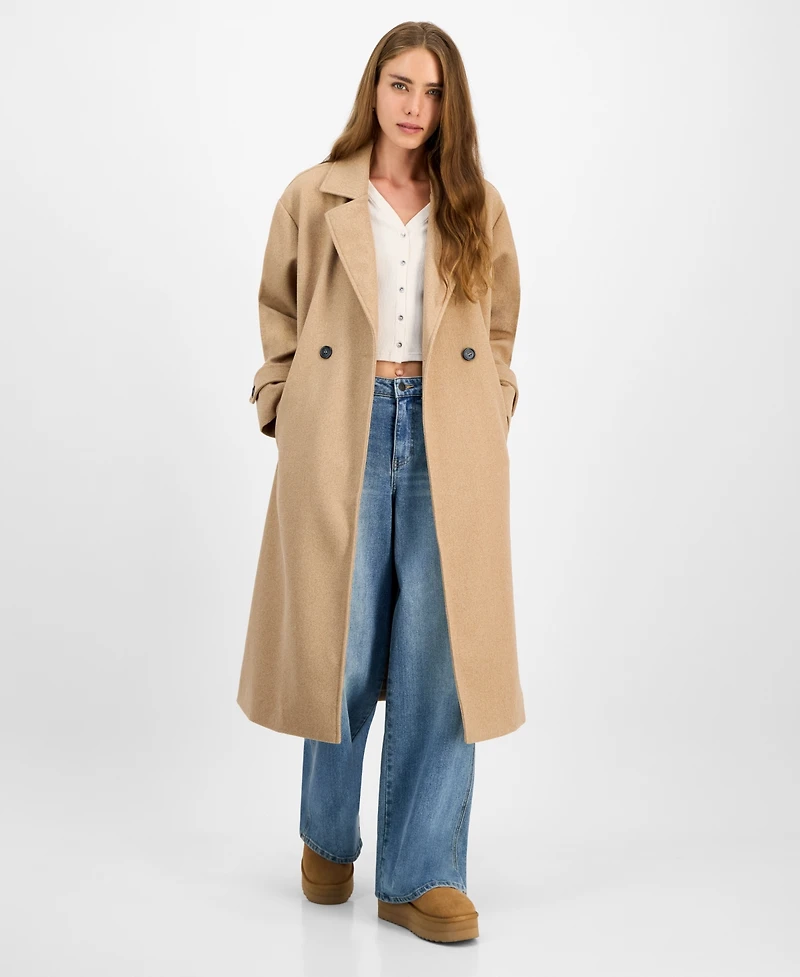 Jou Jou Juniors' Double-Breasted Maxi Coat