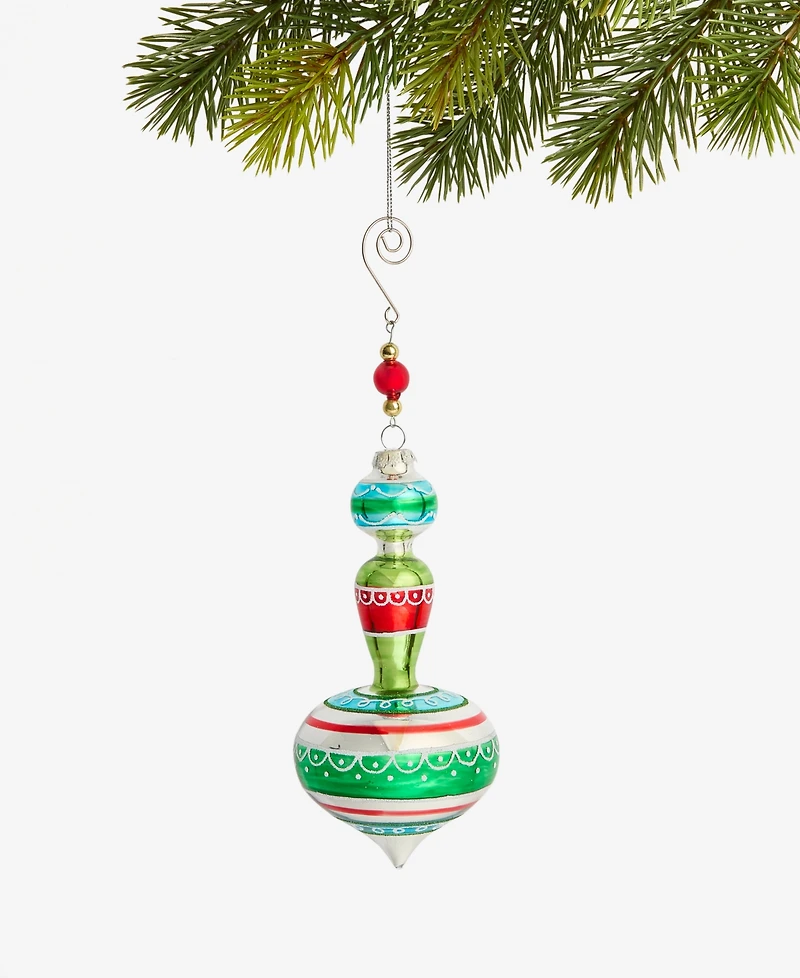 Holiday Lane Merry Magic Glass Finial Ornament, Macy's Exclusive