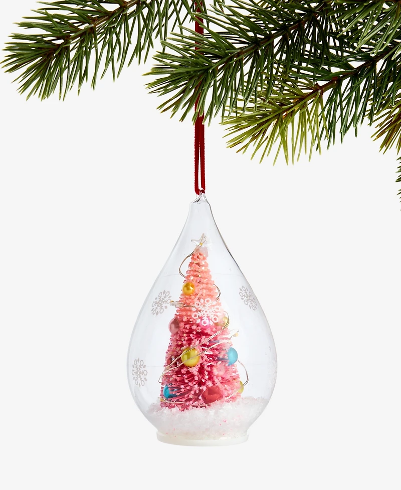 Holiday Lane Merry Magic Pink Tree in Dome Ornament, Macy's Exclusive
