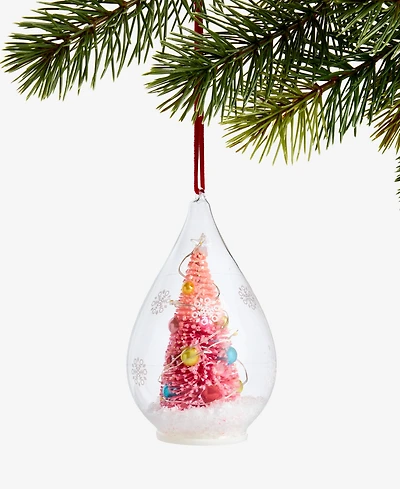Holiday Lane Merry Magic Pink Tree in Dome Ornament, Macy's Exclusive