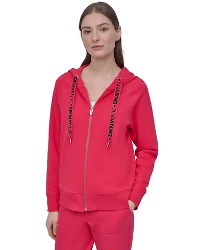 Dkny Sport Women's Two-Tone Zip-Front Long-Sleeve Hoodie