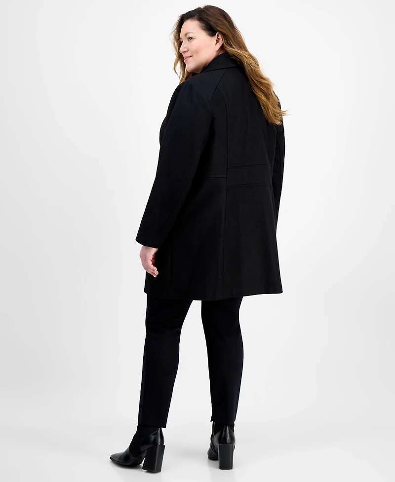 Anne Klein Plus Double-Breasted Peacoat, Exclusively at Macy's