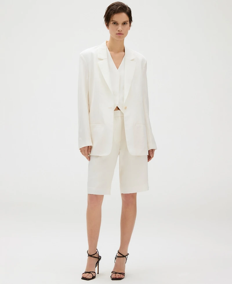 Calvin Klein Women's Notched Collar Belted Blazer