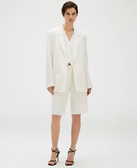 Calvin Klein Women's Notched Collar Belted Blazer