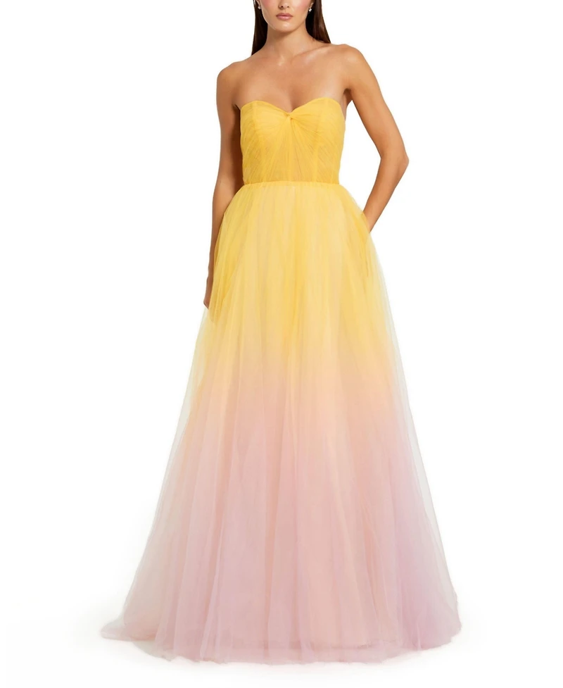 Mac Duggal Women's Strapless Sweetheart Ombre Tulle Ballgown