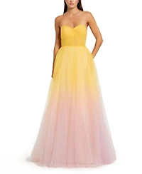 Mac Duggal Women's Strapless Sweetheart Ombre Tulle Ballgown