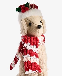 Holiday Lane Pets Golden Dog with Santa Hat Ornament, Macy's Exclusive