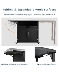 Mondawe Versatile Outdoor Cabinet with Folding & Expandable Work Surfaces