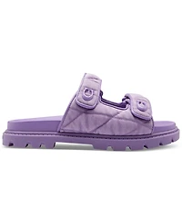 Coach Women's Sculpted C Quilted Washed Denim Double Band Sandals