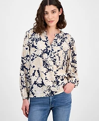 Nautica Jeans Women's Long Sleeve Floral Tunic Top
