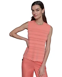 Karl Lagerfeld Paris Women's Scalloped-Trim Sweater