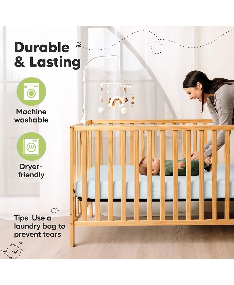 KeaBabies 2pk Aereo Fitted Crib Sheets for Boys, Girls, 52x28 Standard Baby Mattress Sheets, Bamboo Viscose Cotton