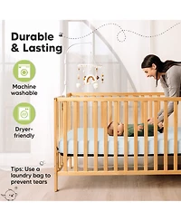 KeaBabies 2pk Aereo Fitted Crib Sheets for Boys, Girls, 52x28 Standard Baby Mattress Sheets, Bamboo Viscose Cotton