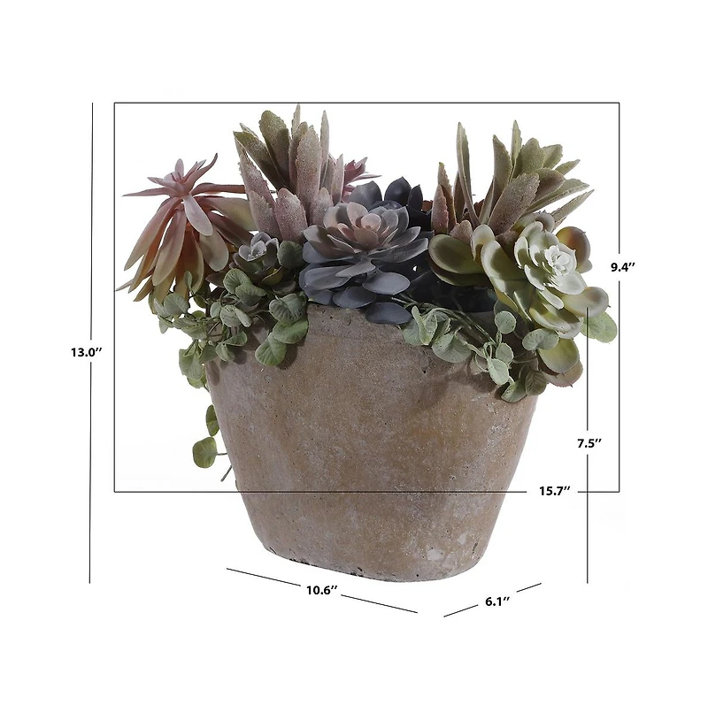 Faux Succulent Potted Plant