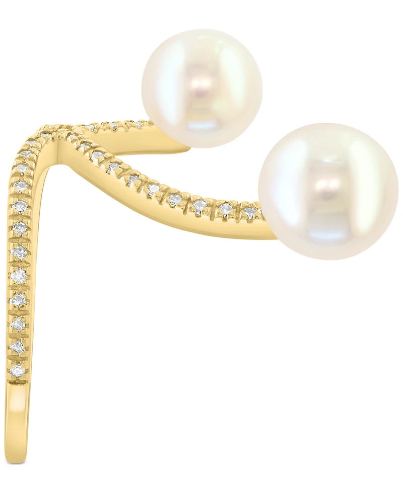 Effy Cultured Freshwater Pearl (7-8mm) & Diamond Accent Sculptural Statement Ring in 14k Yellow Gold