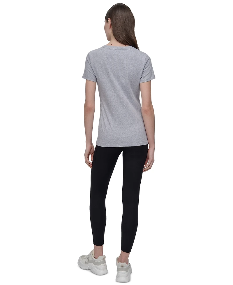 Dkny Sport Women's Cotton-Blend Rhinestone-Logo T-Shirt