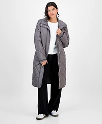 CoffeeShop Juniors' Shawl-Collar Quilted Coat