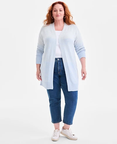 Style & Co Plus Turbo Long Open-Front Cardigan Sweater, Macy's Exclusive