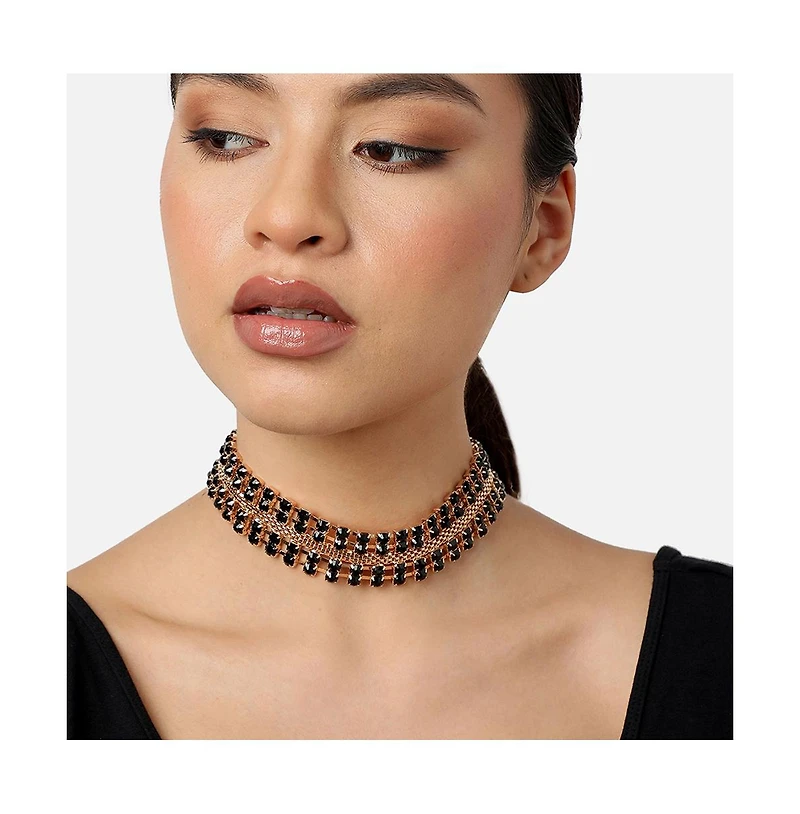 Sohi Women's Gold Plated Party Designer Stone Necklace