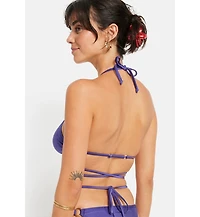 Lscn by Lascana Women's Shimmer Strappy Triangle Bikini Swimsuit Top Bra Sizing