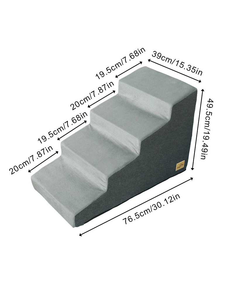 Bingopaw 4-Step Non-Slip Sponge Dog Stairs for Small Dogs