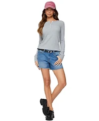 Edikted Women's Helaine Waffle Henley T Shirt