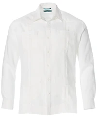 Cubavera Men's 100% Linen Long Sleeve 4 Pocket Guayabera Shirt