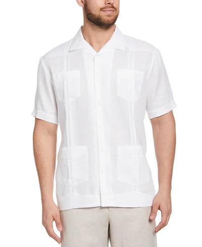 Cubavera Men's 100% Linen Short Sleeve 4 Pocket Guayabera Shirt