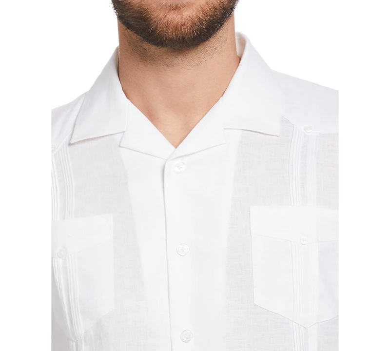 Cubavera Men's 100% Linen Short Sleeve 4 Pocket Guayabera Shirt