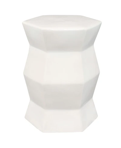 Moderno Geometric Ceramic Decorative Garden Stool - 17.25"