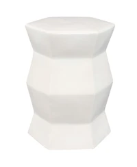 Moderno Geometric Ceramic Decorative Garden Stool - 17.25"