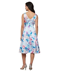 Alex Evenings Women's V-Neck Sleeveless Mikado Dress