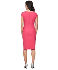 Alex Evenings Women's Square-Neck Tulip-Overlay Dress