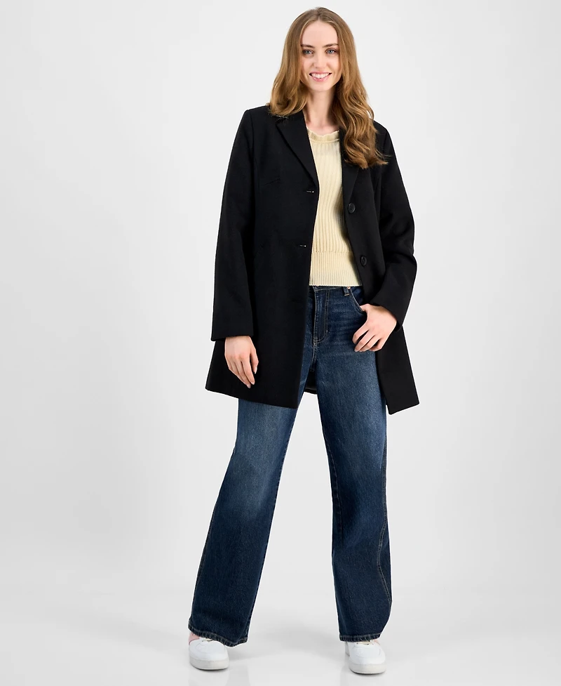 Maralyn & Me Juniors' Single-Breasted Walker Coat
