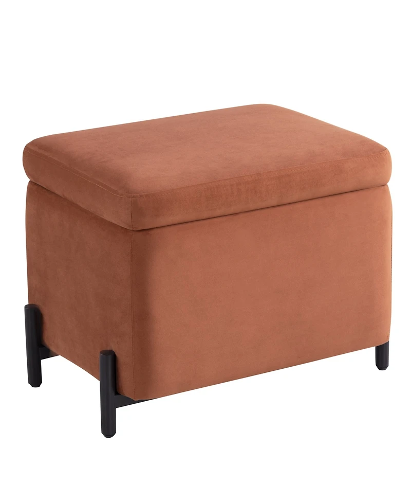 Lifestyle Solutions 24" Velvet Kyoto Small Storage Ottoman