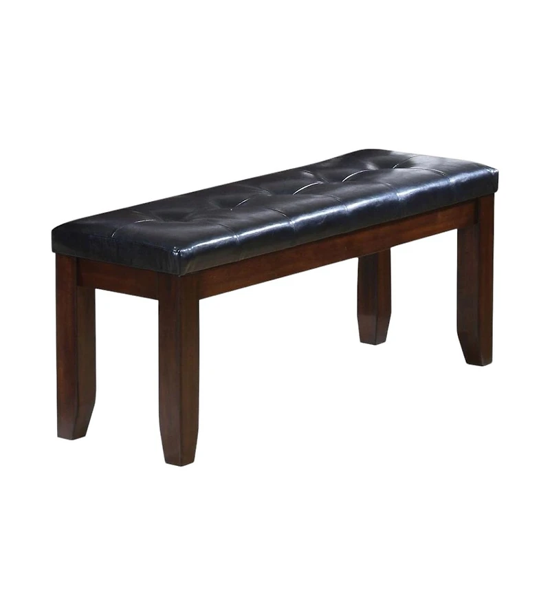 Contemporary Upholstered Faux Leather Bench with Cushion
