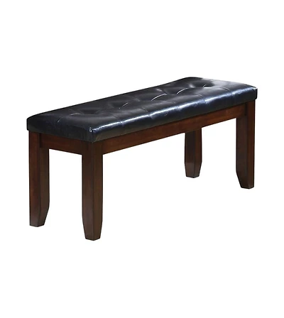 Contemporary Upholstered Faux Leather Bench with Cushion