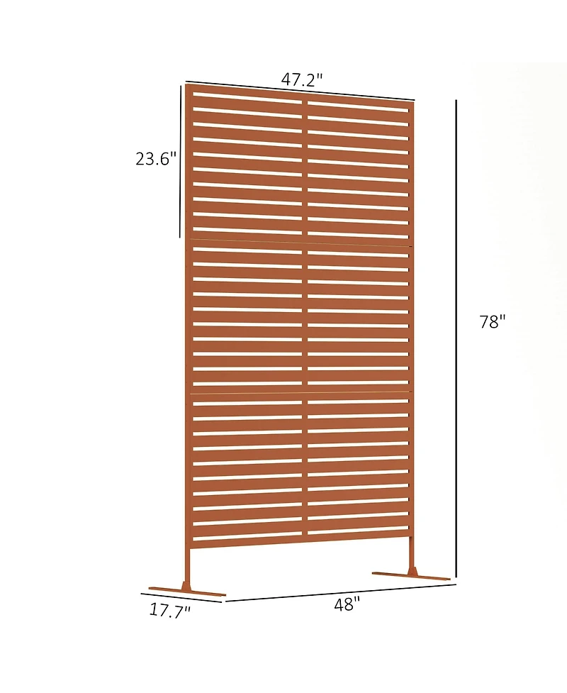 Outsunny Metal Outdoor Privacy Screen with Sd Outdoor Divider,